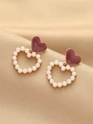 Double Love Heart Earrings - K021