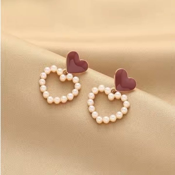 Double Love Heart Earrings - K021